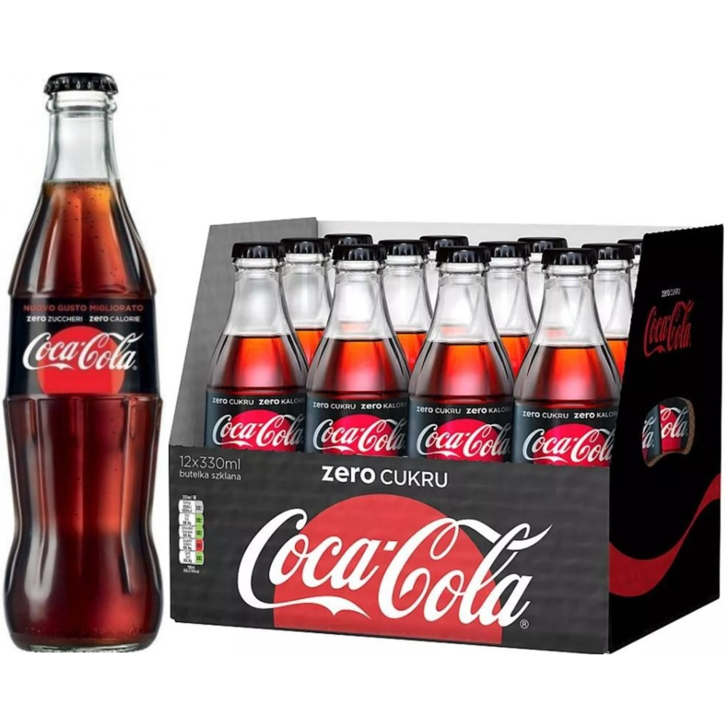 COCA-COLA ZERO GLASS 330ml 12x60 (1)