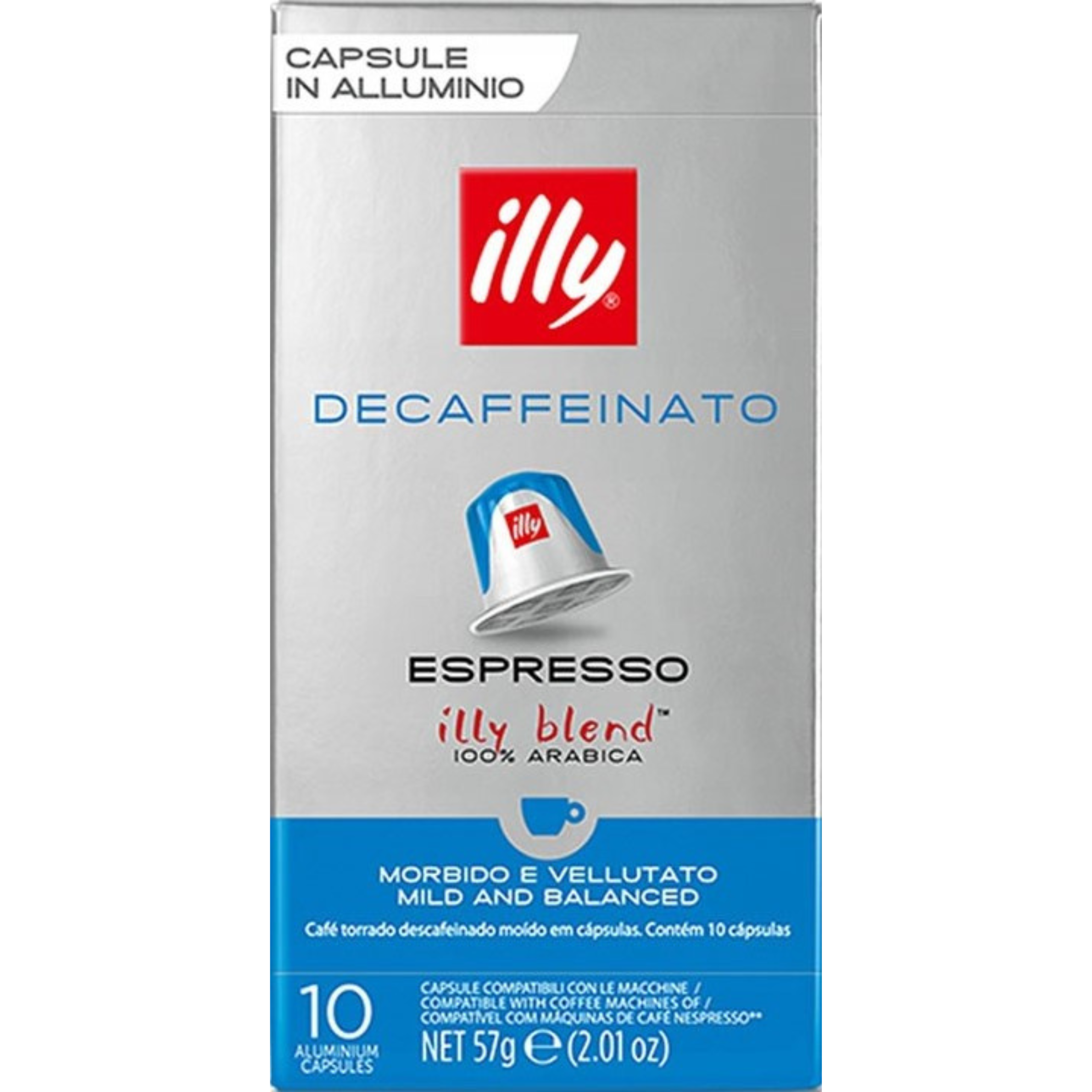 IILY ESPRESSO COMPATIBLE CAPSULES -DECAFFEINATO ROAST 10'S 57g, 10x176