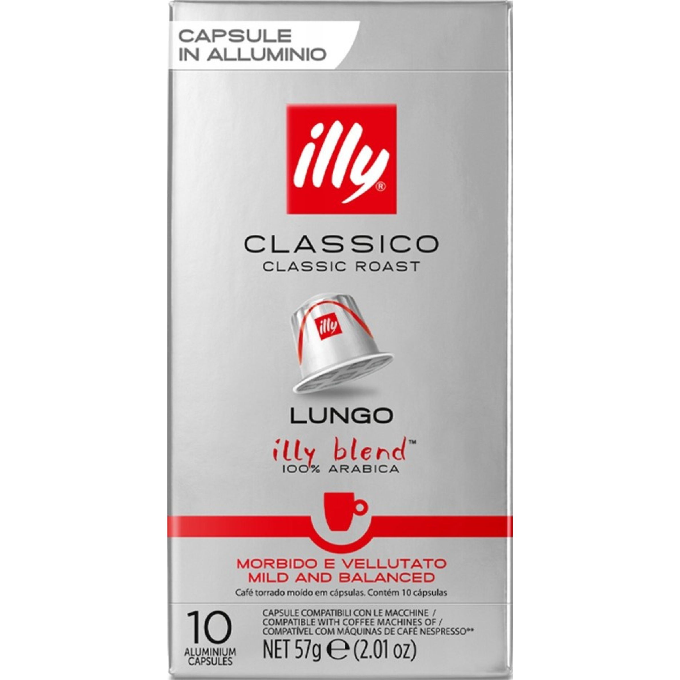 IILY ESPRESSO COMPATIBLE CAPSULES -LUNGO CLASSICO ROAST 10'S 57g, 10x176